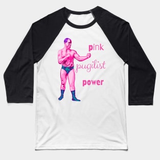 Pink Pugilist Power Baseball T-Shirt